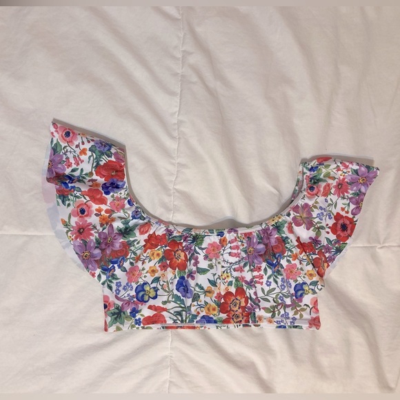 NEW H&M Nathalie Lete Girls Floral Swim Top Size 10-12 youth - Picture 3 of 8